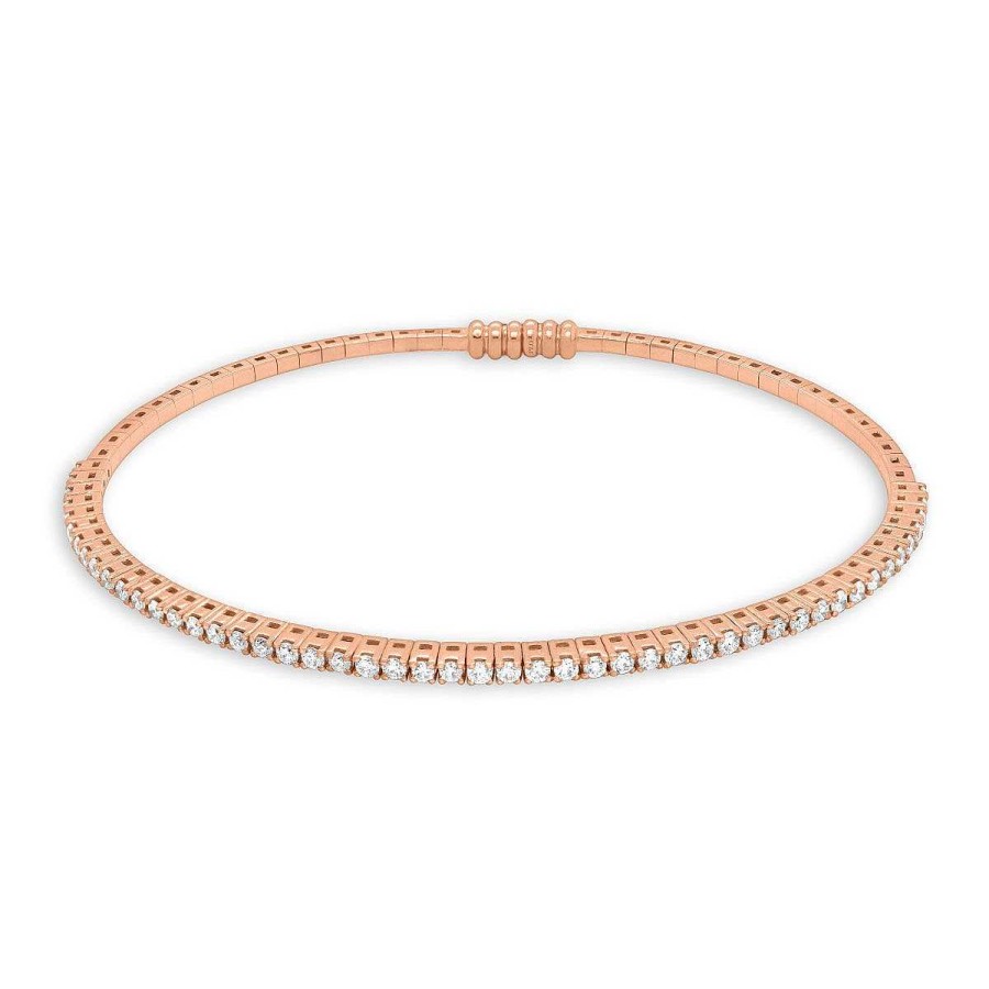 Joyas Pedro Luis Olivares | Pulsera Riviere De Oro Rosa Con Diamantes Talla Brillante 0,68 Quilates