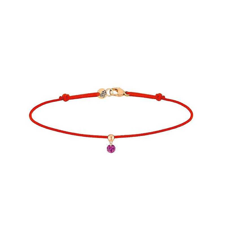 Joyas Pedro Luis Olivares | Pulsera La Brune & La Blonde Bb Roja Oro Rosa Y Rub 0.15 Quilates