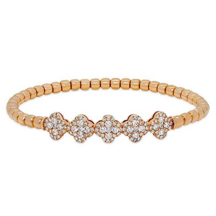 Joyas Pedro Luis Olivares | Pulsera El Stica De Oro Rosa Y Diamantes De 1.27 Quilates