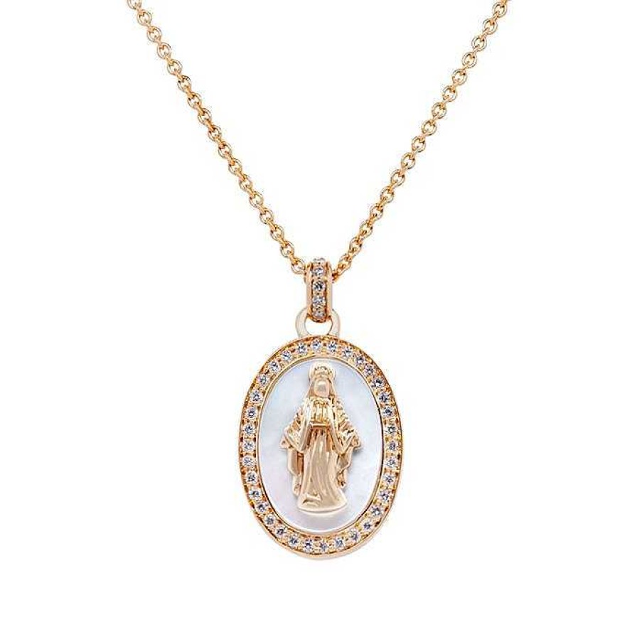 Joyas Pedro Luis Olivares | Colgante De La Virgen Mar A En N Car, Oro Rosa Y Diamantes De 0,22 Quilates