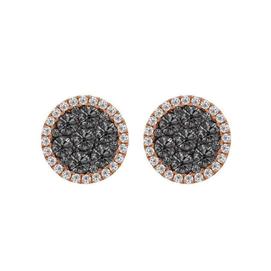 Joyas Pedro Luis Olivares | Pendientes Oro Rosa Con Diamantes Blancos Y Diamantes Negros