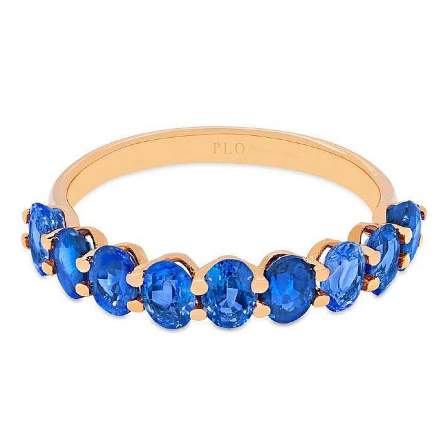 Joyas Pedro Luis Olivares | Anillo De Oro Rosa Y Zafiros Azules Ovalados