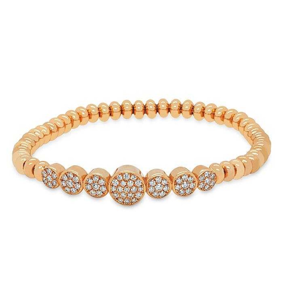 Joyas Pedro Luis Olivares | Pulsera El Stica De Oro Rosa Y Diamantes 0.91 Quilates