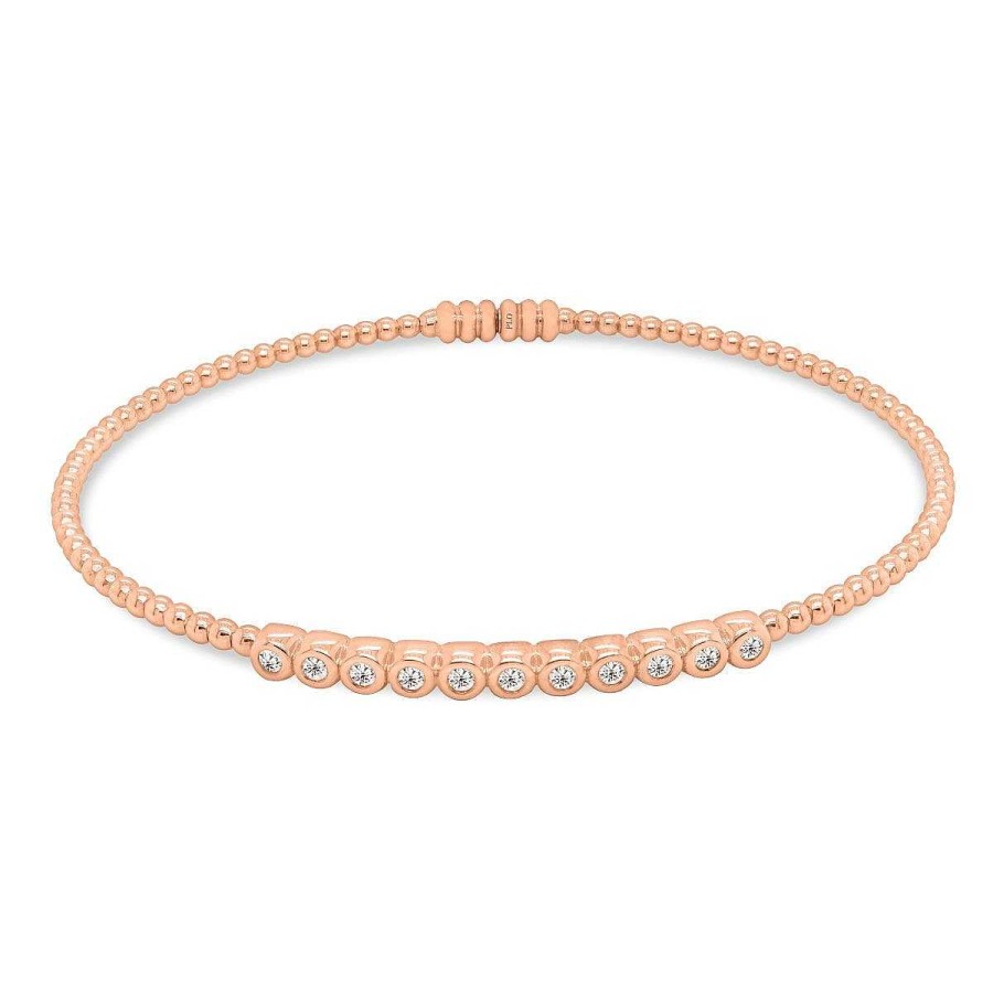 Joyas Pedro Luis Olivares | Pulsera De Oro Rosa Con Diamantes Talla Brillante 0,17 Quilates