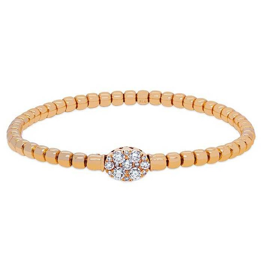 Joyas Pedro Luis Olivares | Pulsera El Stica De Oro Rosa Y Diamantes De 0.60 Quilates