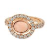 Joyas Pedro Luis Olivares | Anillo De Oro Rosa, Coral Rosa Y Diamantes Talla Brillante Con 1,07 Quilates