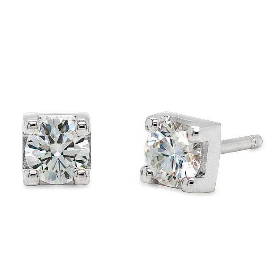 Joyas Pedro Luis Olivares | Pendientes De Oro Blanco Y Diamante Talla Brillante 0,48 Quilates