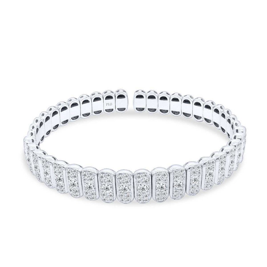 Joyas Pedro Luis Olivares | Pulsera En Oro Blanco Y Diamantes Talla Brillante 2.70 Quilates