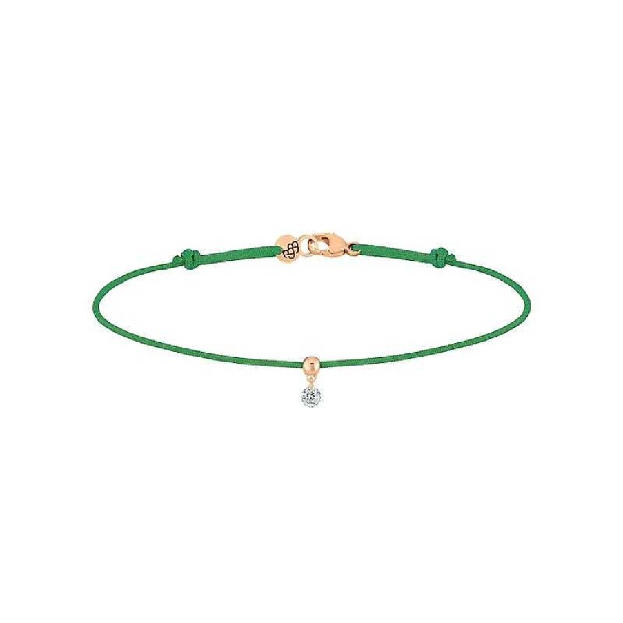 Joyas Pedro Luis Olivares | Pulsera La Brune & La Blonde Bb Verde Oro Rosa Y Diamante 0.07 Quilates