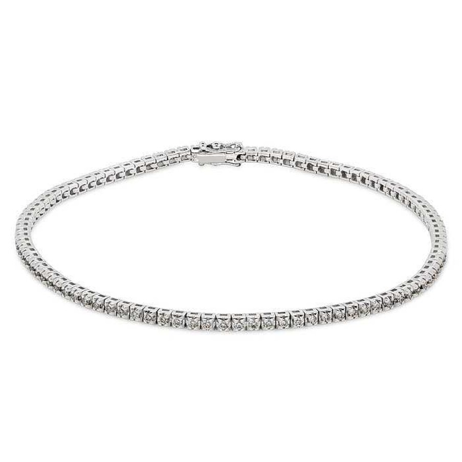 Joyas Pedro Luis Olivares | Pulsera Riviere En Oro Blanco Y Diamantes 0.71 Quilates