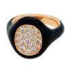 Joyas Pedro Luis Olivares | Anillo Esmalte Negro, Oro Rosa Y Diamantes